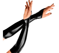 Вінілові мітенки Art of Sex - Lora довгі, розмір S, колір чорний