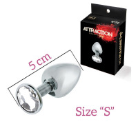 Анальна пробка з кристалом MAI Attraction Toys №72, довжина 5см, діаметр 2,5 см