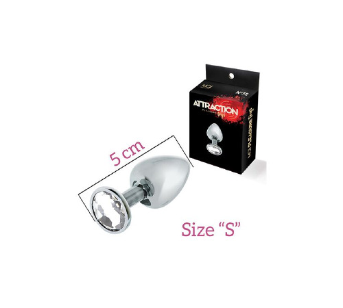 Анальная пробка с кристаллом MAI Attraction Toys №72, длина 5см, диаметр 2,5см