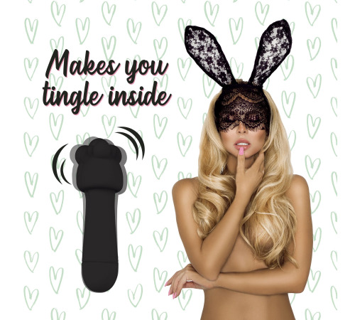 Мини-вибратор FeelzToys Mister Bunny Black с двумя насадками