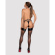 Гартеры Obsessive A741 garter belt black O/S, искусственная кожа