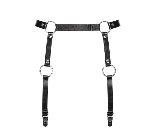 Гартеры Obsessive A741 garter belt black O/S, искусственная кожа