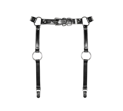 Гартеры Obsessive A741 garter belt black O/S, искусственная кожа