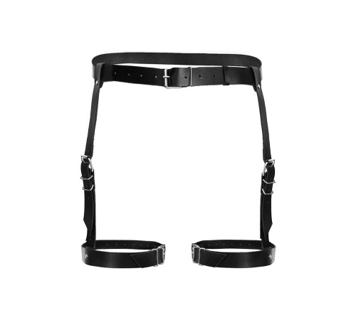 Сексуальные гартеры Art of Sex - Gwen из натуральной кожи, размер XS-2XL, цвет черный