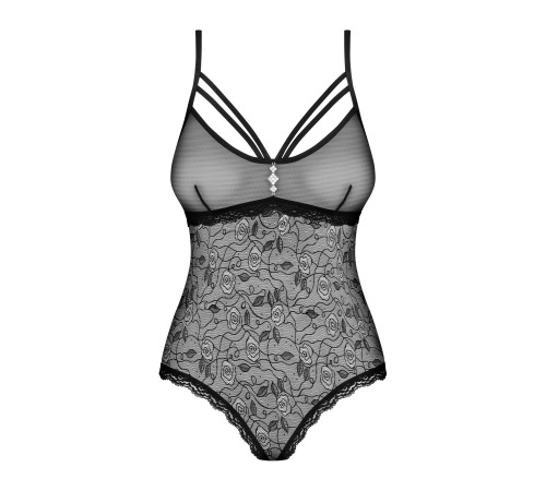 Кружевное боди с доступом 818-TED-1 teddy S/M, черное