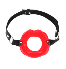 Кляп расширитель в форме губ Art of Sex - Gag Lips, натуральная кожа, Красный