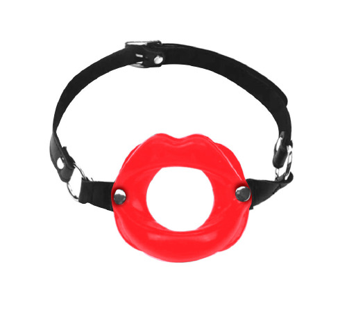Кляп расширитель в форме губ Art of Sex - Gag Lips, натуральная кожа, Красный