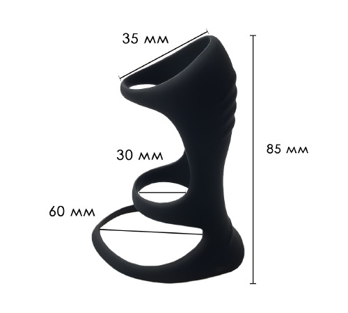 Насадка на член силиконовая, Черный