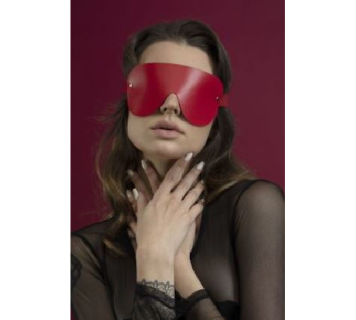 Маска на глаза Feral Feelings - Blindfold Mask, натуральная кожа, красная