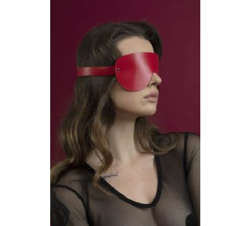 Маска на глаза Feral Feelings - Blindfold Mask, натуральная кожа, красная