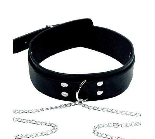 Нашийник з зажимами для сосків на ланцюжку Екокожа