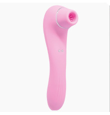 Вибратор и вакуумный клиторальный стимулятор Alive Midnight Quiver Pink - секс-игрушка 2в1