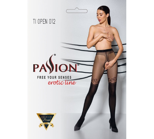 Колготки з відкритим доступом, подвійна щільність TIOPEN 012 black 5 (20/40 den) — Passion