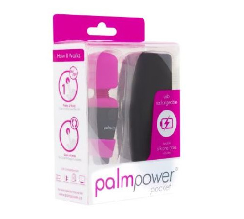 Міні вібромасажер PalmPower Pocket з чохлом на блискавці, водостійкий, перезаряджається, довжина 9 с