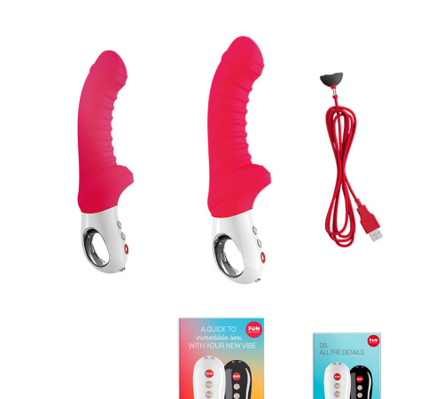 Вибратор для точки G Fun Factory TIGER india red, ребристый, подходит для анальной стимуляции