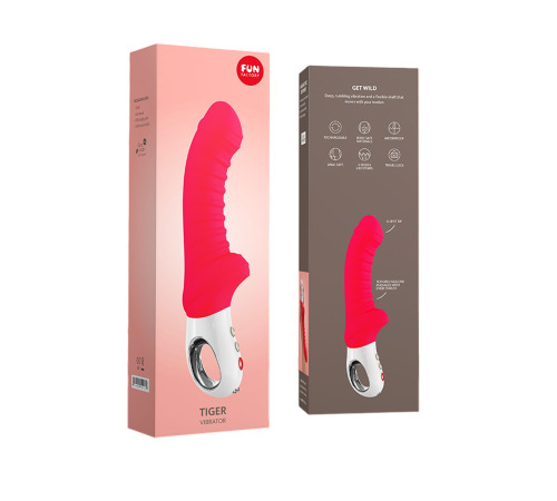 Вибратор для точки G Fun Factory TIGER india red, ребристый, подходит для анальной стимуляции