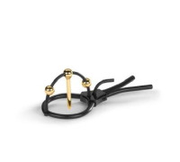 Утяжка для пеніса Mystim Plunging Pete, позолочена, з двома кульками і коротким уретральним зондом