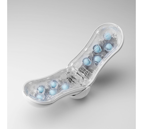 Мастурбатор Tenga Flip Orb — Blue Rush, з можливістю зміни тиску та стимулювальними кульками всереди