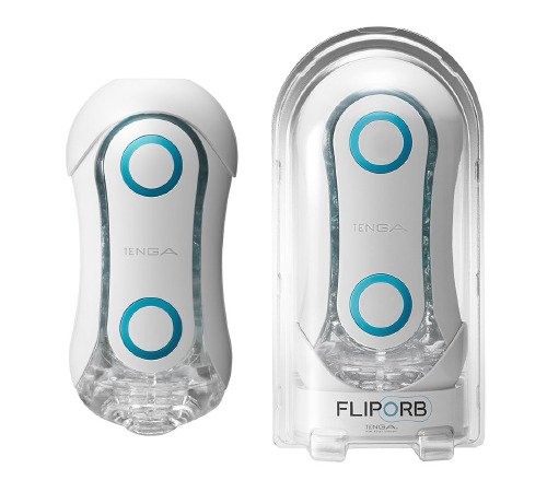 Мастурбатор Tenga Flip Orb — Blue Rush, з можливістю зміни тиску та стимулювальними кульками всереди