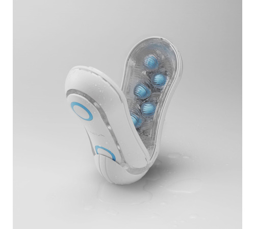 Мастурбатор Tenga Flip Orb — Blue Rush, з можливістю зміни тиску та стимулювальними кульками всереди