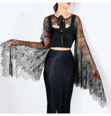 Кружевная накидка с длинными рукавами-крыльями размер XS-M