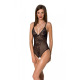Боди Passion Ursula Body black L/XL, с ажурным декором и открытым шагом