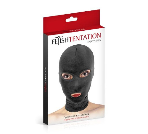 Капюшон для БДСМ з відкритими очима та ротом Fetish Tentation