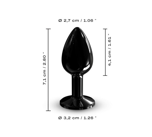 Металлическая анальная пробка с кристаллом Dorcel Diamond Plug Black S