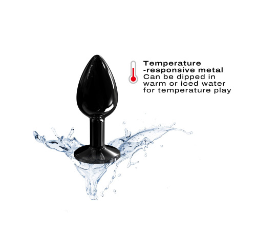 Металлическая анальная пробка с кристаллом Dorcel Diamond Plug Black S