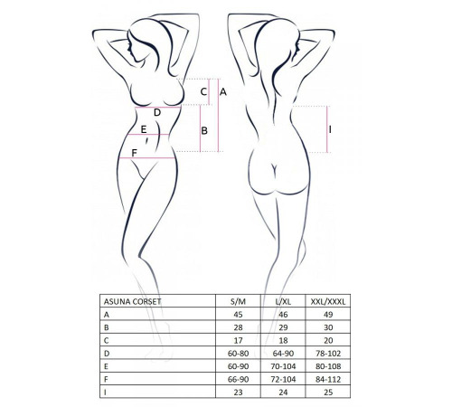 Корсет под кожу ASUNA CORSET black L/XL Passion