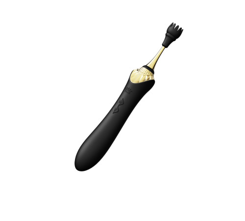 Вагинально-клиторальный вибратор Zalo — Bess Obsidian Black, мультифункциональный с насадками