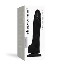 Реалистичный фаллоимитатор Strap-On-Me SOFT REALISTIC DILDO Black - Size L