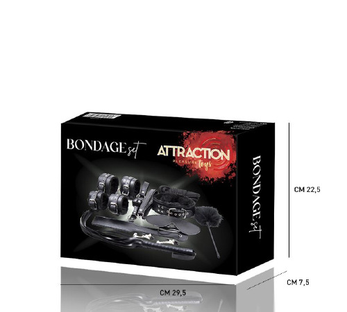 Набір для BDSM MAI Bondage Set, 10 елементів, внутрішнє плюшеве оздоблення