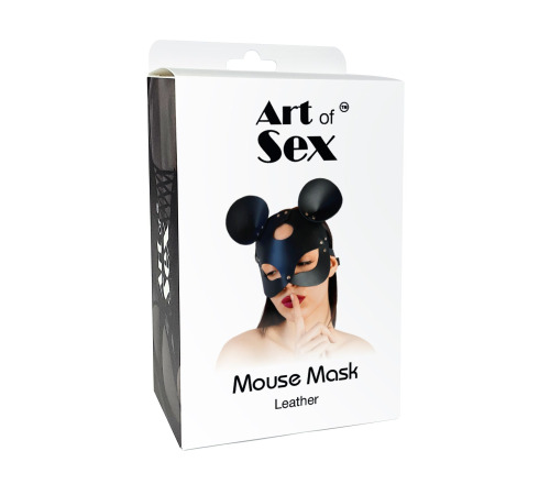 Шкіряна маска мишки Art of Sex - Mouse Mask, колір Чорний