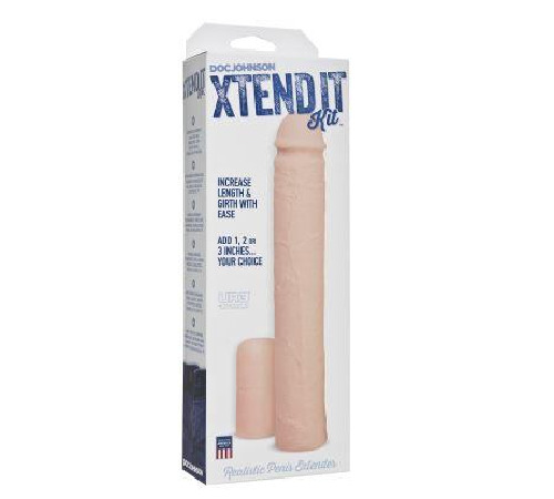 Насадка на член Doc Johnson Xtend It Kit White, удлиняющая (до +7,6 см) и утолщающая (до +1,2 см)