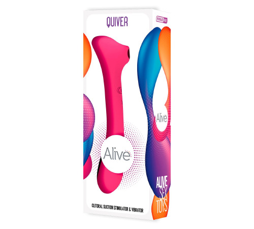 Вибратор и вакуумный клиторальный стимулятор Alive New Midnight Quiver MagentaPink