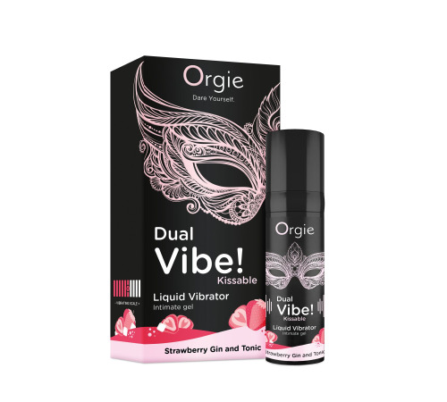 Жидкий вибратор Orgie - Dual Vibe! Strawberry Gin & Tonic Kissable Liquid Vibrator (15 мл)