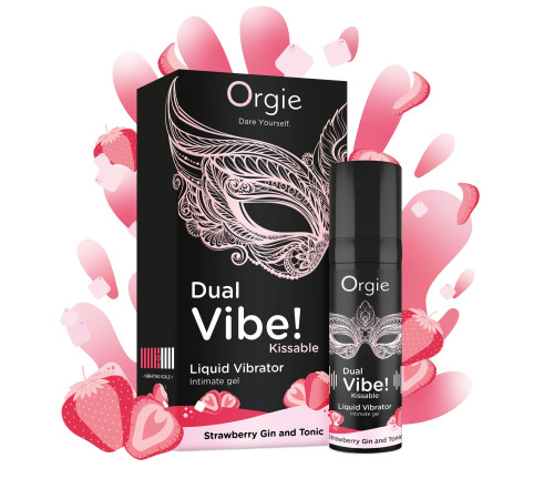 Жидкий вибратор Orgie - Dual Vibe! Strawberry Gin & Tonic Kissable Liquid Vibrator (15 мл)