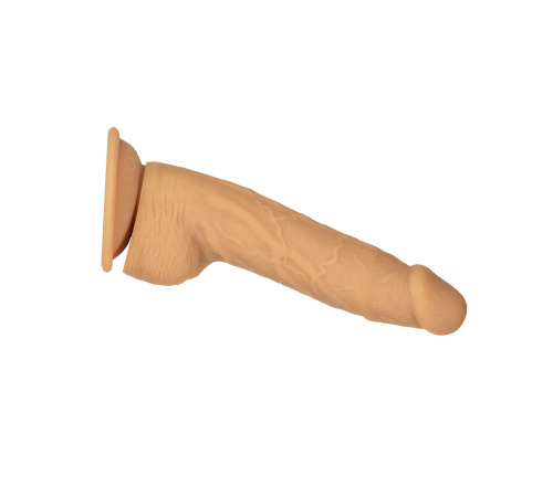 Фалоімітатор ADDICTION Dual Density Silicone Dildo Caramel 8″, присоска, діаметр 4,3 см, віброкуля
