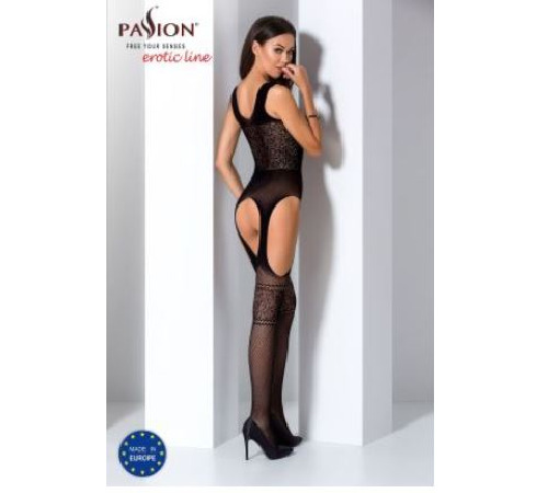 Бодистокинг Passion BS061 white, комбинезон, имитация чулок
