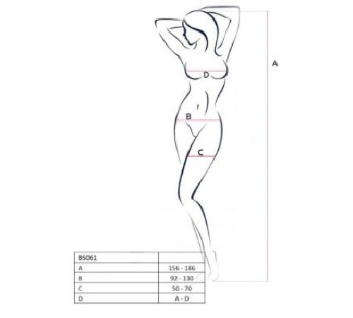 Бодистокинг Passion BS061 white, комбинезон, имитация чулок