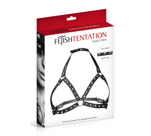 Портупея с металлическими шипами Fetish Tentation Sexy Adjustable Chest Harness