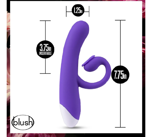 T331543 Подвійний вібратор з технологією пульсації повітря Blush HOP - OH BUNNY - MIDNIGHT