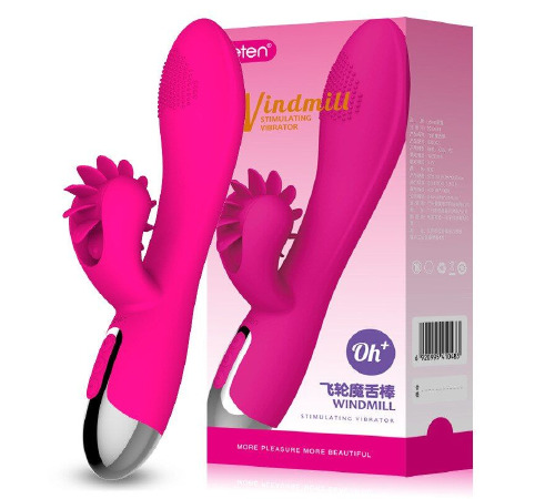 Куни-кролик Leten WINDMILL с подогревом и вибрацией