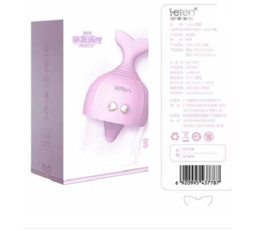 Вибростимулятор для клитора и сосков Leten Kissing Fish с вакуумом и виброязычком, 10 режимов работы