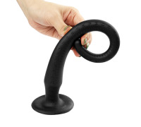 Силиконовая анальная пробка длинная, черная, 30 см