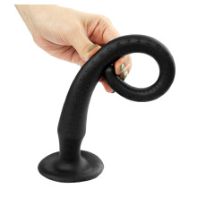 Силиконовая анальная пробка длинная, черная, 30 см