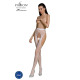 Эротические колготки-бодистокинг Passion ECO S003 white, с доступом, имитация подвязок
