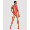 Ажурный бодистокинг с эффектом шнуровки Obsessive B120 teddy red S/M/L, красный