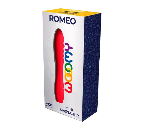 Мини-вибратор Wooomy Romeo, очень мощный, 10 режимов работы
